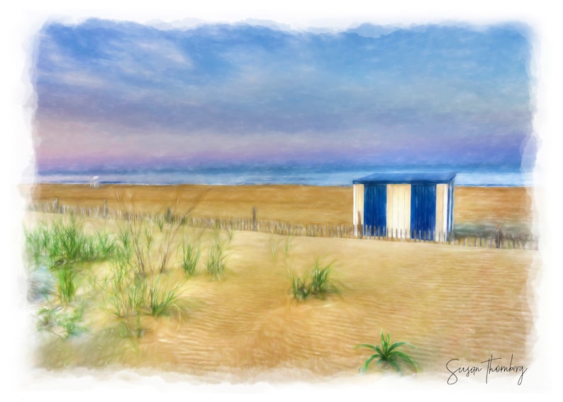 Beach Cabana, Rehoboth Beach, Delaware, Lewes, Bethany Beach, Ocean City, Beach Art, Wall Art, Susan Thornberg image 1