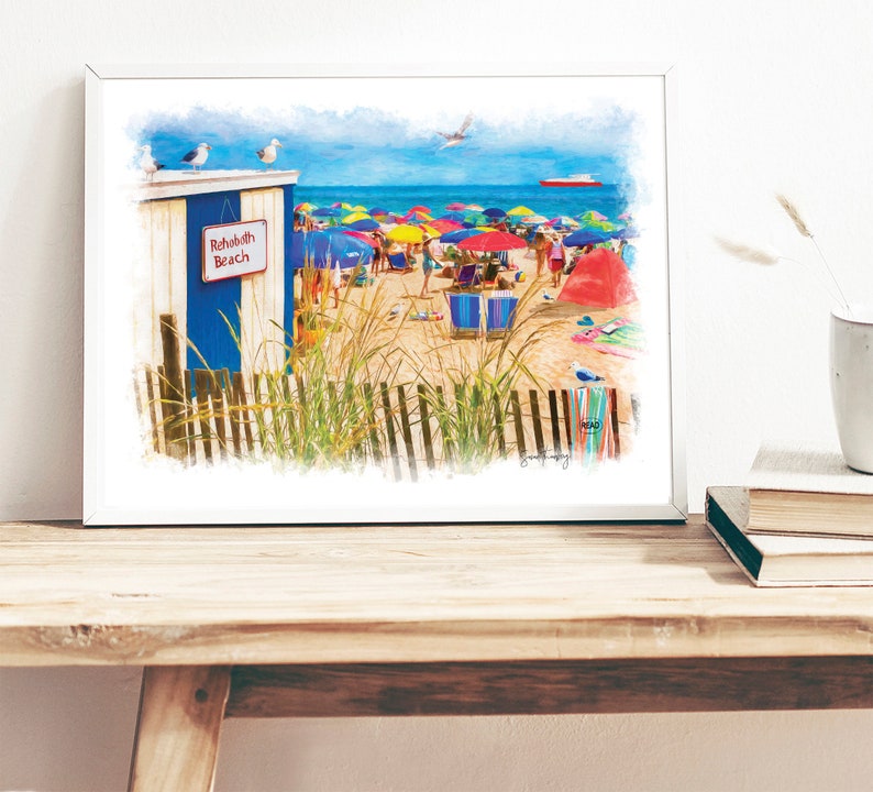 Rehoboth Beach Art Print Rehoboth Delaware Beach Life by Susan