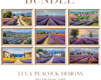Bundle of Nine French Country Frame TV Paintings, Provence Lavender Fields, Samsung Frame TV Digital Download