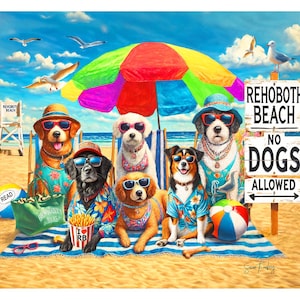 Rehoboth Beach Art Print  - No Dogs Allowed on Rehoboth Beach