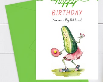 Pickleball Birthday Greeting Card for Pickleball Gifts and Pickleball Cards