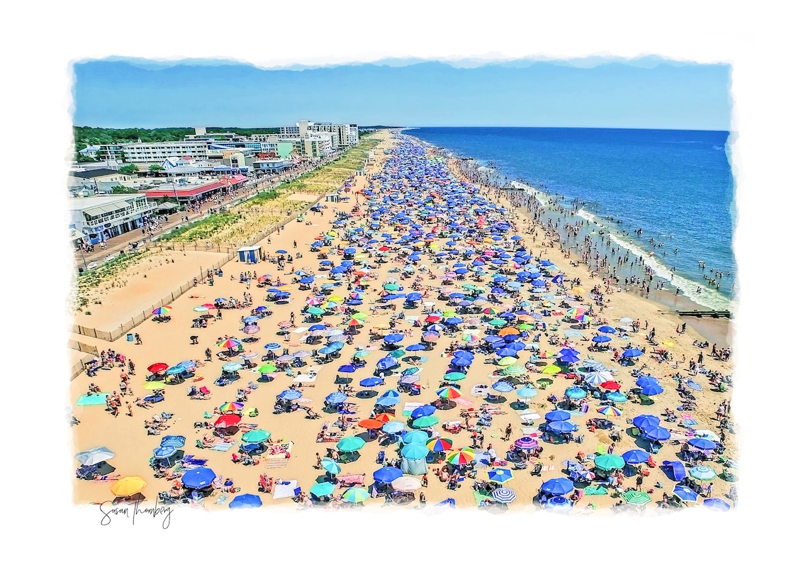 Aerial Beach Umbrellas 2, Aerial Art, Rehoboth Beach, Delaware, Ocean