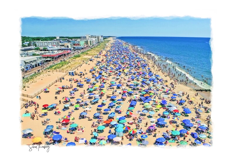 Aerial Beach Umbrellas 2 Aerial Art Rehoboth Beach Etsy