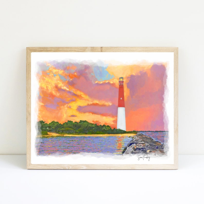 Long Beach Island Art Print LBI Barnegat Lighthouse by Susan Thornberg image 2