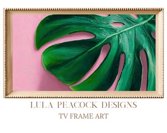 Monstera Blatt Gemälde für Samsung Frame TV | Tropisch Botanische Kunst (Digitaler Download)