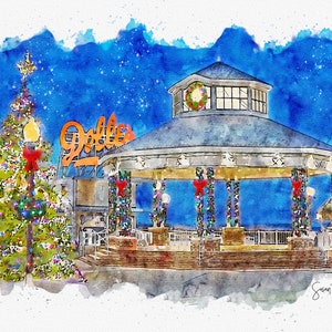 Rehoboth Beach Dolles, Delaware, Rehoboth Beach Christmas, Bandstand, Delaware Wall Art, Dolles, Rehoboth Beach image 1