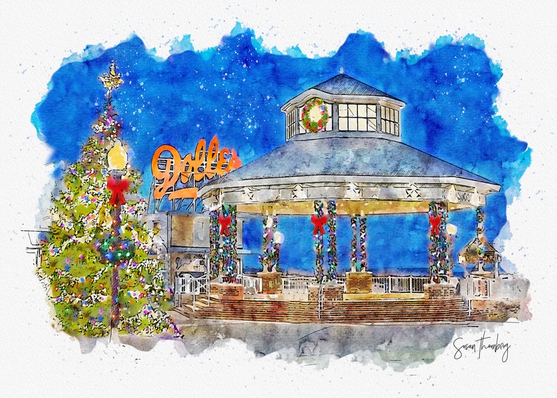 Rehoboth Beach Dolles, Delaware, Rehoboth Beach Christmas, Bandstand, Delaware Wall Art, Dolles, Rehoboth Beach image 1