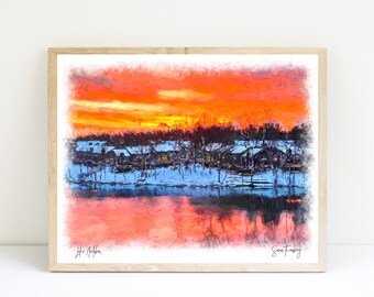 Lake Audubon Reston VA Sunrise Lake House by Susan Thornberg local artist in Reston, Virginia