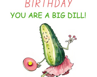 Pickleball Birthday Greeting Card for Pickleball Gifts and Pickleball Cards