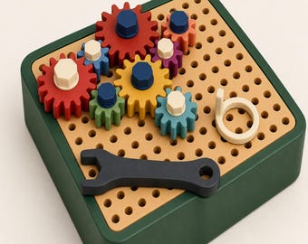 Tablero de aprendizaje cinético GearGarden, juguete Montessori con engranajes, actividad práctica STEM, regalo para desarrollar la motricidad fina en la educación en casa.