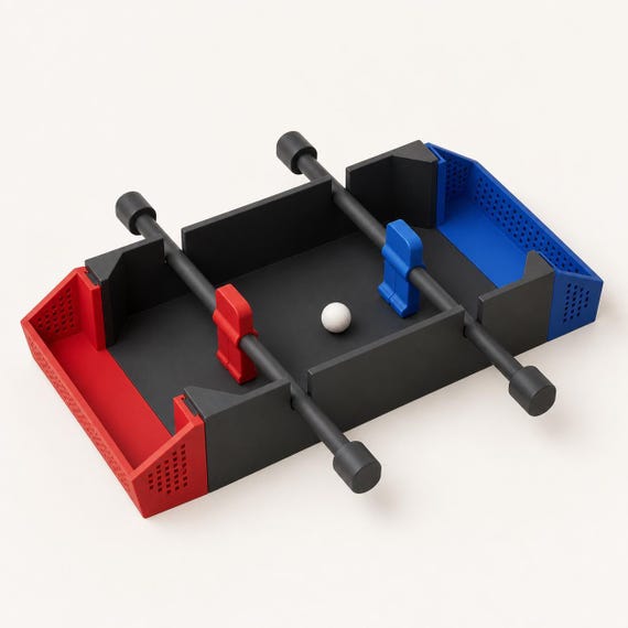 KickArc Table Soccer Duel, Two Player Mini Foosball Game, Portable Desk Football Toy, Soccer Fan Gift, 6 Team Colorways