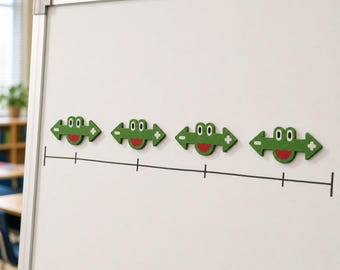 Juego de recta numérica magnética FrogHop, ayuda para aprender suma y resta, matemáticas para pizarra blanca en el aula, material manipulativo para la educación en el hogar, grados 1-4
