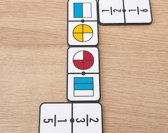 Juego de aprendizaje de dominó de fracciones EqualLink, conjunto visual de emparejamiento de fracciones, actividad matemática para la educación en el hogar, centro de aula, grados 3-5
