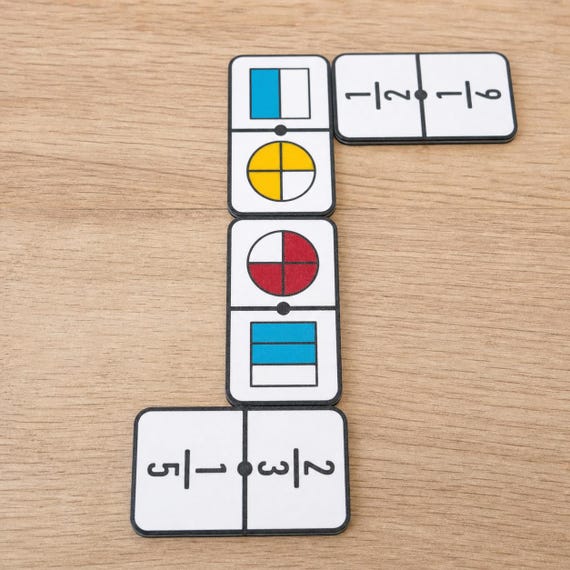 EqualLink Fraction Domino Learning Game, Visual Fraction Matching Set, Homeschool Math Activity, Classroom Center, Grades 3–5