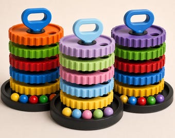 Torre de aprendizaje por gravedad CogCascade, juguete Montessori para lanzar bolas, actividad de engranajes para motricidad fina, regalo STEM para la educación en casa