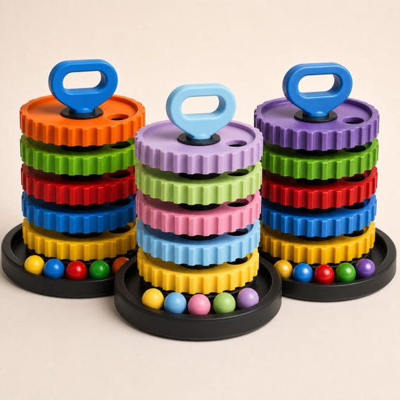 CogCascade Gravity Learning Tower, Montessori Ball Drop Toy, Fine Motor Gear Activity, Homeschool STEM Gift
