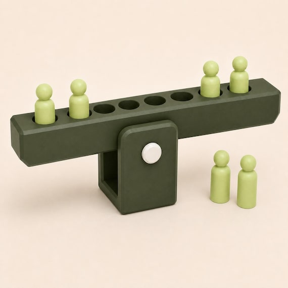 Forest Focus lever activity in dark green, apple green, and ivory from a close three-quarter view.