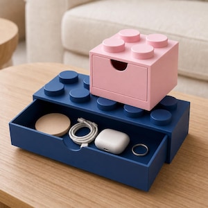 Building Block Storage Drawers, Modular Stackable Desk Organizer, Craft and Jewelry Storage