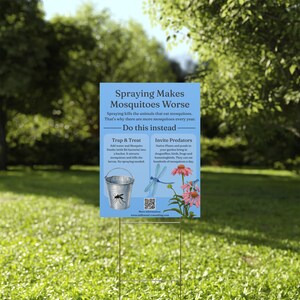 Spraying Makes Mosquitoes Worse | Yard Sign | Blue | 18x24