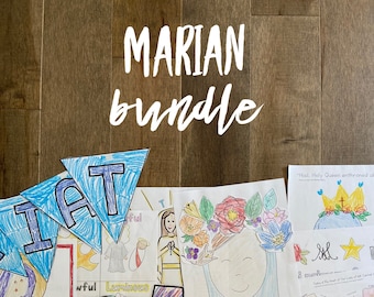 MARIAN BUNDLE lazy liturgical living activity sheets coloring pages for kids adults pdf homeschool printables curriculum catholic