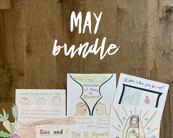 MAY BUNDLE lazy liturgical living activity sheets coloring pages for kids adults pdf homeschool printables curriculum catholic