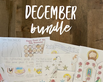 DECEMBER BUNDLE lazy liturgical living activity sheets coloring pages for kids adults pdf homeschool printables curriculum catholic