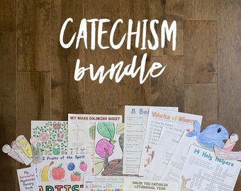 CATECHISM BUNDLE lazy liturgical living activity sheets coloring pages for kids adults pdf homeschool printables curriculum catholic
