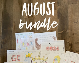 AUGUST BUNDLE lazy liturgical living activity sheets coloring pages for kids adults pdf homeschool printables curriculum catholic