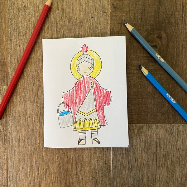 St Florian firefighter card printable coloring page sheet lazy liturgical year catholic resources for kids feast day prayer activities jesus