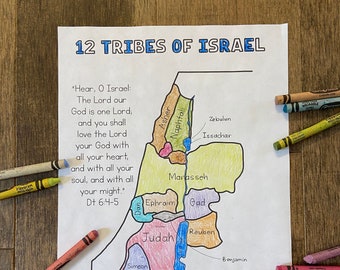 Donation: Tribes of Israel pray for Israel printable coloring page sheet liturgical year catholic resources kids prayer activities jesus