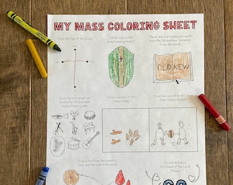 Mass busy bag activity printable coloring page sheet church quiet book catholic resources for kids feast day prayer activities jesus