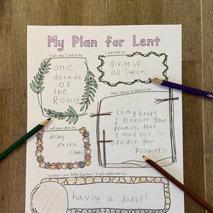 Lent planner Ash Wednesday printable coloring page sheet lazy liturgical year catholic resources for kids feast day prayer activities jesus image 1