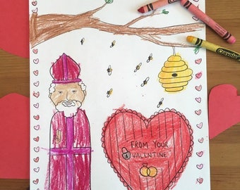 st valentine Valentines Day coloring page sheet liturgical year catholic resources kids lazy liturgical feast day holiday christian activity
