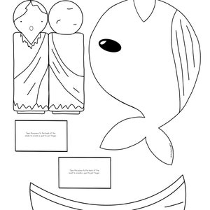 Jonah and the Whale Bible Story Finger Puppets Worksheet Printable ...