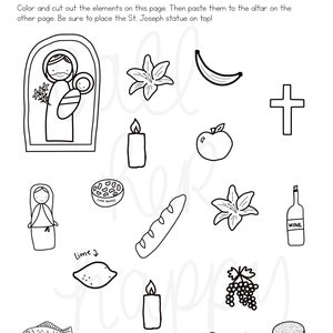 St. Joseph altar Italian printable coloring page sheet lazy liturgical year catholic resources for kids feast day prayer activities jesus image 3