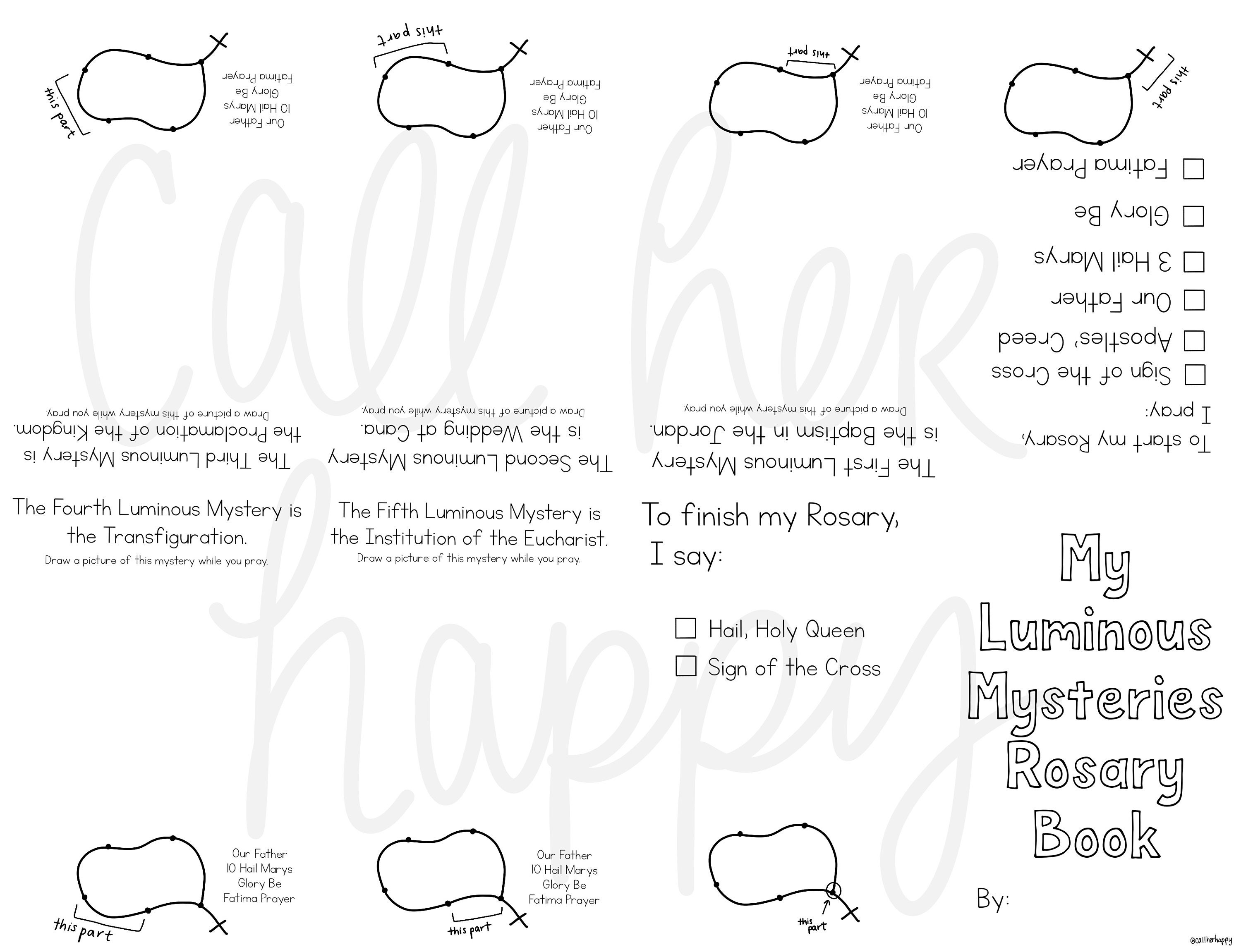 Mysteries of the Rosary Booklet Sunday School Printable Coloring Page ...
