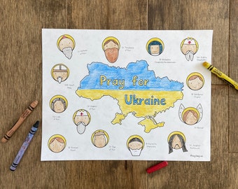 Donation: Ukrainian saints pray for Ukraine printable coloring page sheet liturgical year catholic resources kids prayer activities jesus