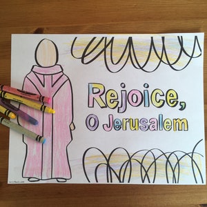 Laetare Sunday coloring page sheet liturgical year catholic resources for kids lazy liturgical lent Easter holiday christian prayer activity