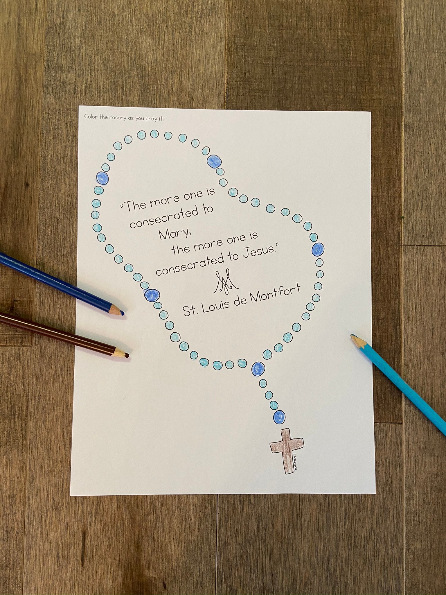 St Louis De Montfort Rosary Printable Coloring Page Sheet Lazy - Etsy