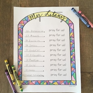 All saints day litany coloring page sheet liturgical year catholic resources for kids lazy liturgical feast day holiday prayer activity
