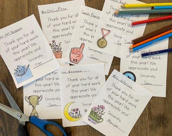 thank you gift cards teacher teachers coaches coach printable printables note notes worksheet craft for kids appreciation day easy cute fun