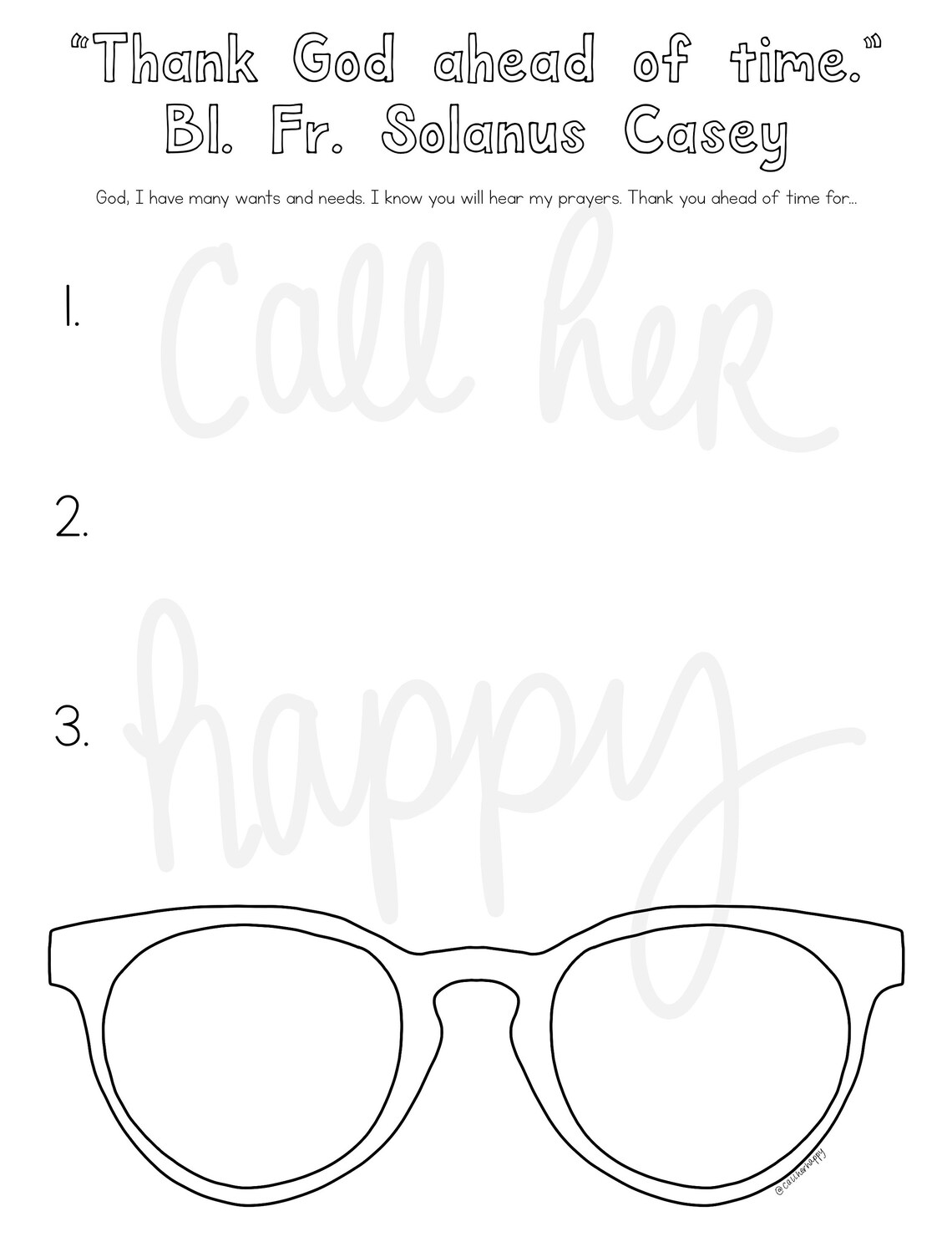Blessed Solanus Casey Worksheet Printable Coloring Page Sheet | Etsy