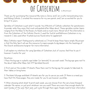 Sprinkles of Catechism catholic resource parishes printables Christian gifts for priest church banners donut art Jesus educational posters image 3