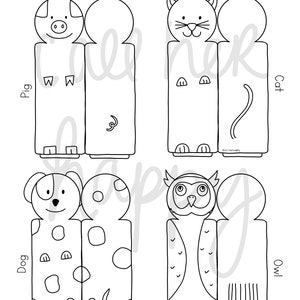 Animal people family Bible story finger puppets worksheet printable coloring page sheet catholic resources for kids prayer activities jesus image 3