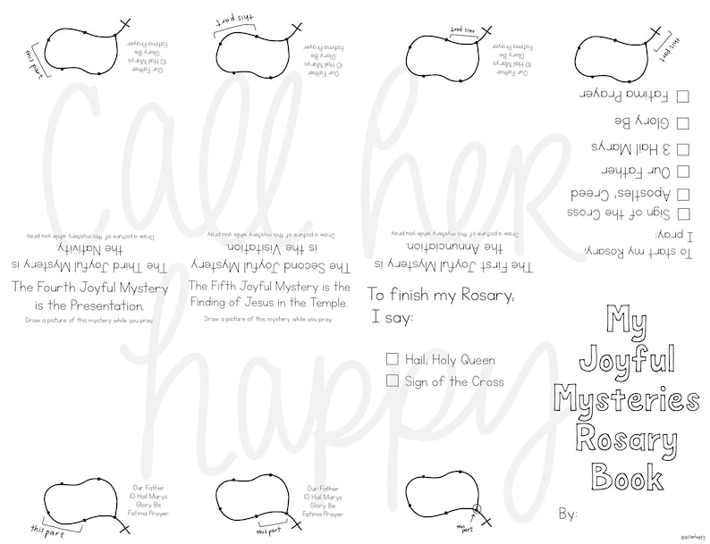 Mysteries of the Rosary Booklet Sunday School Printable Coloring Page ...