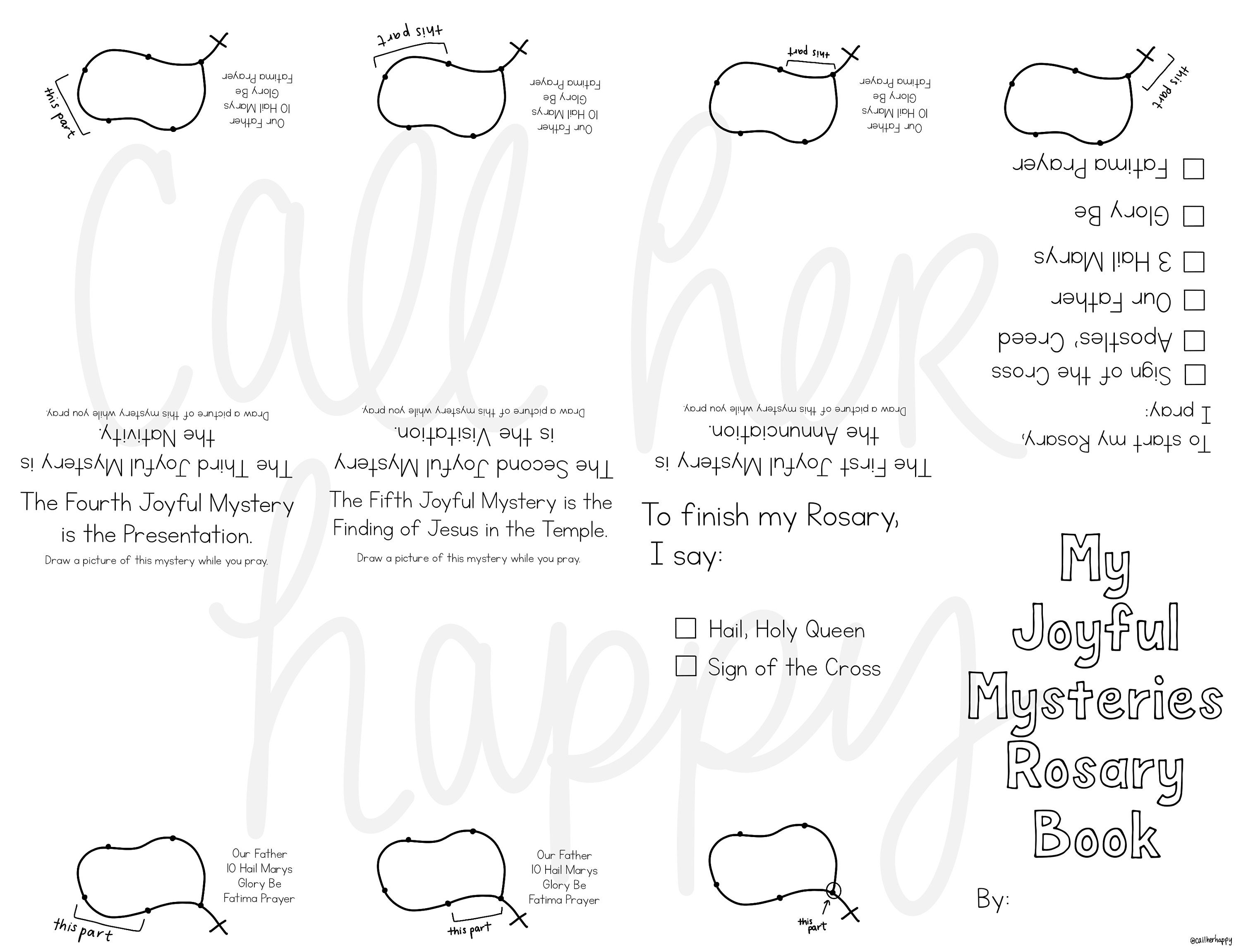 Mysteries of the Rosary Booklet Sunday School Printable Coloring Page ...