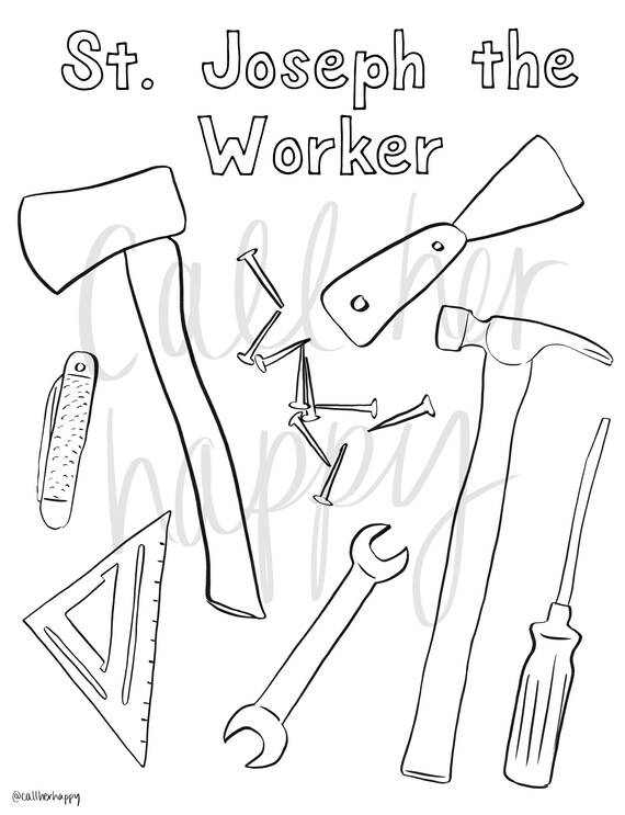 St Joseph Worker Coloring Page Sheet Liturgical Year Catholic Resources For Kids Lazy Liturgical Feast Day Holiday Christian Prayer Activity