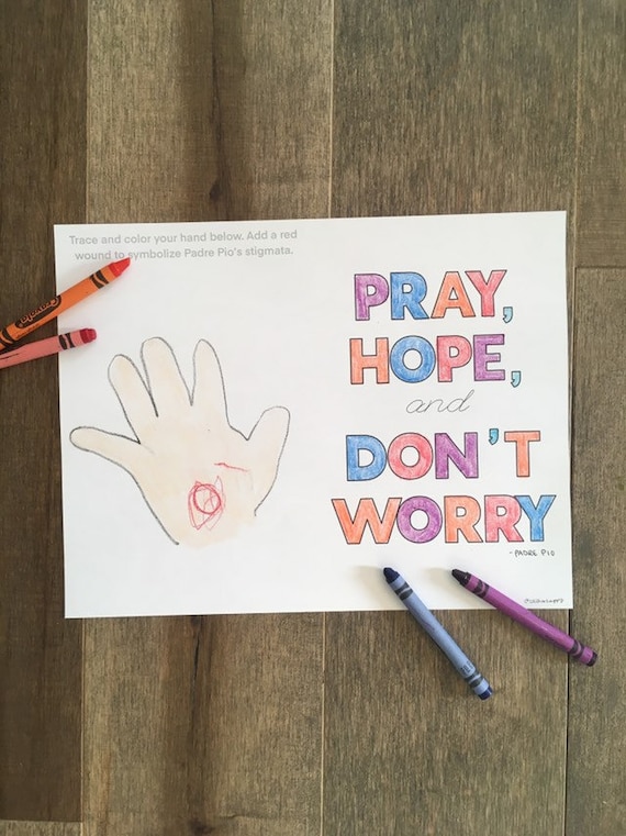 St. Padre Pio Pietrelcina coloring page sheet liturgical year | Etsy