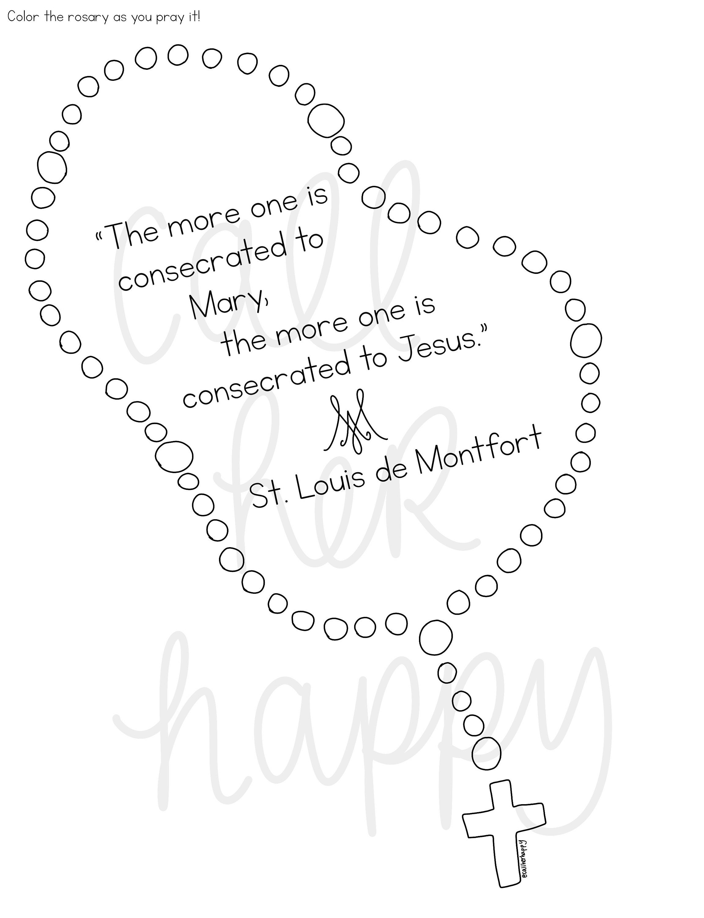 Catholic Coloring Pages Rosary Beads