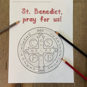 st benedict medal worksheet printable coloring page sheet liturgical year catholic resources for kids feast day prayer activities jesus